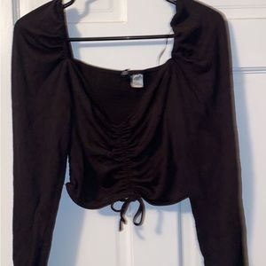 Cute off the shoulder black cropped top